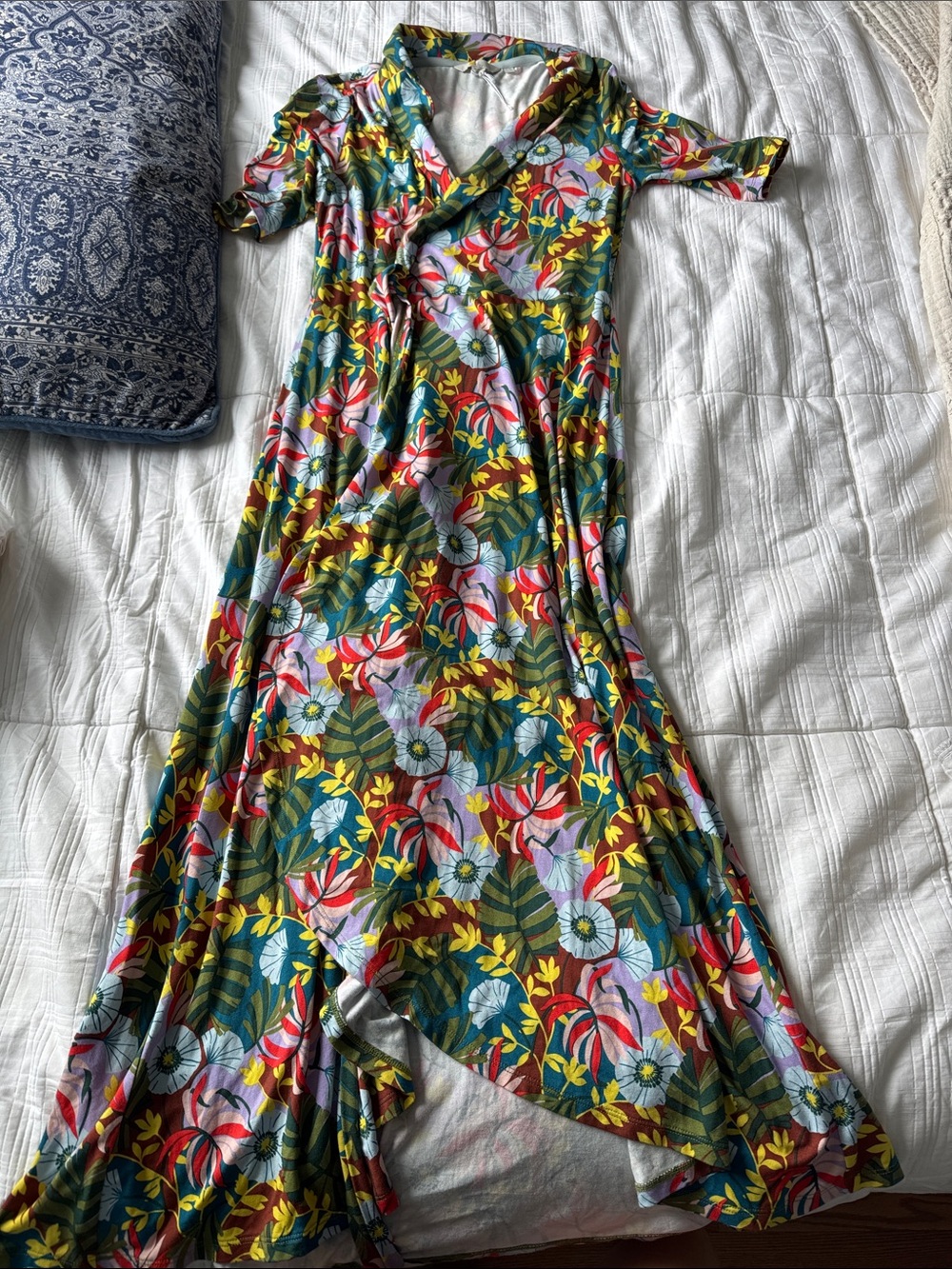Boden Multicolor Floral Wrap Maxi Dress